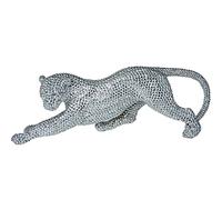 Supernova Decoracion Figurine en résine panthère argentée granulés 40 cm de Long