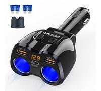 SUPERONE Répartiteur Allume-Cigare 180 W 2 Prises avec Double QC3.0 et 20 W PD USB C Chargeur de Voiture répartiteur pour GPS/Dash Cam/Ordinateur Portable/iPad/iPhone 12/11/X/8/7, Samsung et Plus