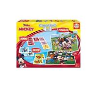 Educa - Superpack Mickey & Friends, Pack de Jeux de Table Infatiles, Domino, Identic et 2 Puzzles Mickey et Ses Amis à partir de 3 Ans (19099)