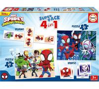 Superpack Spidey & Friends Jeux de société et Puzzles pour Enfants: Domino, identique à 28 Cartes et 2 Puzzles de 25 et 50 pièces. Jeu pour Enfants Pendant 3, 4 et 5 Ans (19682)