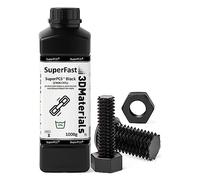 SuperPCS Résine d'imprimante 3D, la plus résistante et la plus rapide, 50 um 1,8 GPa, impression en 1,5 sec, Fabriquée en Corée par 3DMaterials (1000g, Noir)
