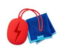 SUPERPETIT - Lingette Microfibre avec Étui en Silicone - Nettoyage Efficace pour Écrans et Lunettes - Compacte, Réutilisable, Facile à Transporter - Idéale pour Voyages et Usage Quotidien (Rouge)