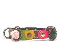 Superpipapo Collier en Cuir pour Chien Femelle en Cuir - Design Original, Luxe et Élégant, Fait à Main - Taille Chihuahua, Petite, Moyenne et Large - Fleurs Rose Violet Lila Fushia