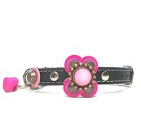 Superpipapo Collier en Cuir pour Chien Femelle en Cuir - Design Original, Luxe et Élégant, Fait à Main - Taille Chihuahua, Petite, Moyenne et Large - Luxe Fleurs Rose Lila Violet