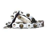 Superpipapo Harnais pour Chien en Cuir Clouté - Design Original, Luxe et Élégant, Fait à Main - Taille Chihuahua, Chien Petit et Moyen - Noir Blanc avec Clous Jolies