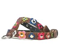 Superpipapo Harnais pour Chien Femelle en Cuir - Design Original, Luxe et Élégant, Fait à Main - Taille Chihuahua, Chien Petit et Moyen - Vintage avec Fleurs de Couleur