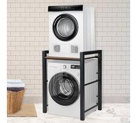 Superposition Lave Linge Seche Linge, Meuble Machine a Laver 3 Hauteurs Réglables, Etagere Machine a Laver, Capacité de Charge de 350kg, Pour Buanderie Salon Salle De Bain, 75 x 65x 105 cm (Noir)