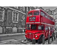 SUPERPOWER® 1000 Pièces Vintage Londres Rouge Bus Double Couche Jeux de Puzzle en Bois Détends Ton Esprit Puzzle Boxes Jouets Photo Cadre Cadeaux