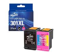 Superprint 301 XL Cartouche d'encre de rechange pour HP 301 301XL pour HP Envy 4500 5530 DeskJet 1050 1510 2050 2510 2540 3050A 3510 OfficeJet 2620 4630 Series Printer (noir, couleur)