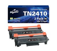 Superprint Lot de 2 cartouches d'encre TN2410 - Noir - Avec puce - Compatible avec Brother HL-L2350DN HL-L2370DN DCP-L2510D DCP-L2530DW MFC-L2710DN MFC-L2750DW TN-2420 TN-2410