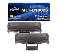 Superprint Lot de 2 cartouches d'impression D108S D1082S avec puce - Noir - Compatible avec Samsung MLT-D108S MLT-D1082S - Toner pour ML-1640 ML-1640XSA ML-1641 ML-1645 ML-2240 ML-2241
