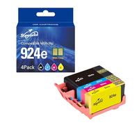 Superprint Lot de 4 cartouches d'encre 924e (avec puce) pour imprimante tout-en-un HP 924 924e 8120 8130 série -8122e 8124e 8125e 8132e 8134e 8135e