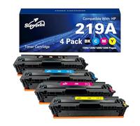Superprint Lot de cartouches de toner 219A (pas de puce), compatibles avec HP W2190A, W2191A, W2193A, W2192A, 219A, pour imprimante Laserjet Pro 3202 MFP 3302 (standard)