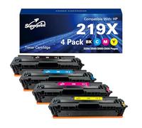Superprint Lot de cartouches de toner 219X (pas de puce) compatibles avec HP W2190X W2191X W2193X W2192X 219X pour imprimante Laserjet Pro 3202 MFP 3302 (grand)