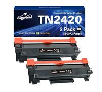 Superprint TN2420 Lot de 2 cartouches d'impression noires haute capacité compatibles avec Brother HL-L2350DN HL-L2370DN DCP-L2510D DCP-L2530DW MFC-L2710DN MFC-L2750DW TN-2420 TN-2410 avec puce