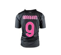 SUPERPROMO Maglia Replica Bambino Third 22/23 Abraham, Troisième Maillot réplique de l'AS Roma Unisexe - Enfants et Adolescents, Nero e Rosa, 8 Anni