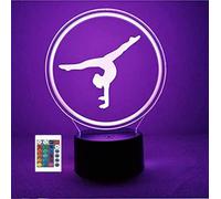 SUPERRUIDALONG 3D Gymnastique LED Lampe Art Déco Couleur Changer LED Lumières Décoration Lumière Télécommande 16 Couleurs Changer USB Alimentation Lampes Enfants Anniversaire Cadeau de Noël