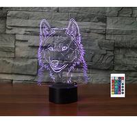 SUPERRUIDALONG Lampe de chevet 3D avec télécommande - 16 couleurs - Illusion de veilleuse en acrylique LED - Lampe de chevet pour enfants et adultes