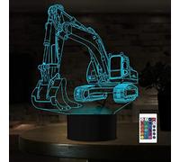 SUPERRUIDALONG Lampe de voiture 3D avec télécommande - 16 couleurs - Illusion de veilleuse en acrylique LED - Lampe de chevet pour enfants et adultes