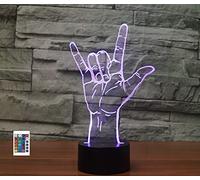 SUPERRUIDALONG Panneau 3D I Love You avec télécommande 16 couleurs Illusion de veilleuse en acrylique LED Lampe de chevet pour enfants Décoration de bureau Cadeau d'anniversaire Jouet pour enfants