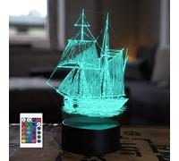 SUPERRUIDALONG Veilleuse 3D à distance avec 16 couleurs - Illusion de veilleuse en acrylique LED - Lampe de chevet pour chambre d'enfant - Décoration de bureau d'anniversaire ou de Noël