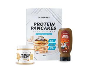 Superset Nutrition | Pack Petit-déj - Pancakes - Protein Cream White Chocolate + Zero Syrup Caramel | Les must-have du petit-déjeuner !