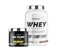 Superset Nutrition | Programme Fitness Energie - 100% Whey Proteine Advanced 900g Choco-nut - No Pump Xtreme Pina Colada | Booste le taux d'énergie et tonifie le corps en 4 semaines