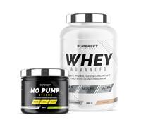 Superset Nutrition | Programme Fitness Energie - 100% Whey Proteine Advanced 900g Cookies - No Pump Xtreme Mojito | Booste le taux d'énergie et tonifie le corps en 4 semaines