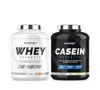 Superset Nutrition | Programme Gain De Muscle Jour & Nuit - 100% Casein Advanced Vanille Crémeuse - 100% Whey Proteine Advanced 2kg Cookies