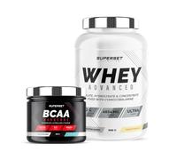 Superset Nutrition | Programme Galbe Musculaire - 100% Whey Proteine Advanced 900g Vanille Crémeuse - Bcaa Hardcore Tutti Frutti | Permet d'obtenir un physique galbé et tonique en 4 semaines.