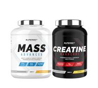 Superset Nutrition | Programme Prise De Masse Avancé - Mass Advanced 2,5kg Banana Split - Créatine Hardcore 1,5 kg Tropical | Augmente la prise de masse et intensifie la force et le volume