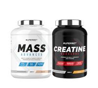 Superset Nutrition | Programme Prise De Masse Avancé - Mass Advanced 2,5kg Cookies - Créatine Hardcore 1,5 Kg Orange | Permet de gagner en masse et en volume musculaire en 4 semaines seulement