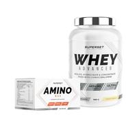 Superset Nutrition | Programme Prise De Muscle Sec Débutant - 100% Whey Proteine Advanced 900g Vanille Crémeuse - Amino Max