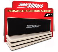 SuperSliders Reusable Furniture Sliders for Carpeted Surfaces (4 pieces) - 2-1/2 x 9, Rectangle SuperSliders by Super Sliders