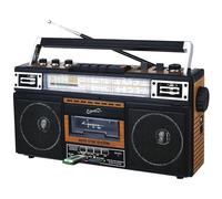 Supersonic SC-3201TBTWOD Bluetooth Retro 4 Band Radio Cassette USB Wood