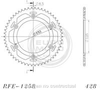 Supersprox Steel Honda 428x54 Rfe1258x54blk Rear Sprocket Argenté 54t