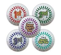 SuperStickers Lot de 250 autocollants étincelants pour 1er, 2ème, 3ème et le jour du sport