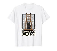 Superstition : 0 Chat : 1 Purrfect Joke Mom Cat Lover Halloween T-Shirt Graphique avec Valeur