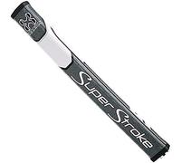 SuperStroke Traxion Flatso 1.0 Poignée de putter de golf avec une forme pentagonale large et plate avec cinq bords prononcés, gris/blanc