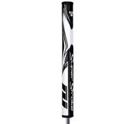 SuperStroke Zenergy Flatso 1.0 Grip de putter de golf non conique, technologie Spyne améliorée, Tech-Port et nouvelle texture multi-zones, noir/blanc