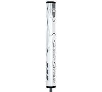 SuperStroke Zenergy Flatso 1.0 Grip de putter de golf non conique, technologie Spyne améliorée, Tech-Port et nouvelle texture multi-zones, blanc/argenté