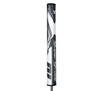 SuperStroke Zenergy Flatso 3.0 Grip de putter de golf non conique, technologie Spyne améliorée, Tech-Port et nouvelle texture multi-zones, gris/blanc