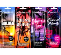 Supertan Set 80 sachets, 4 sortes, effet bronzant rapide, hydratation, bronzage naturel, végétalien, sans paraben