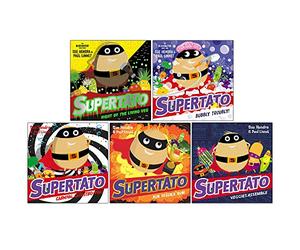Supertato Series 5 Books Collection Set By Sue Hendra & Paul Linnet (Night of the Living Veg, Bubbly Troubly, Carnival Catastro-Pea, Run Veggies Run!, Veggies Assemble)