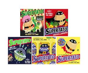 Supertato Series 5 Books Collection Set (The Great Eggscape, Three Epic Adventures of Supertato, Mean Green Time Machine, Presents Jack and the Beanstalk & Eviltato vs Superpea)