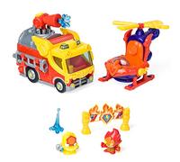 SUPERTHINGS Mission Fire Strike - Blister avec 2 SuperThings exclusifs, 1 hélicoptère, 1 Camion de Pompiers. Diversité d'activités
