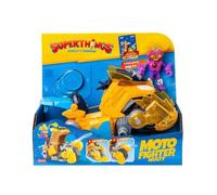 SUPERTHINGS - Moto Fighter Multy Véhicule de Combat des Héros du Film. Contient 1 Playset, 1 Figurine d'action Exclusive, 1 Carte Exclusive et 3 projectiles avec Fonctions et attaques spéciales