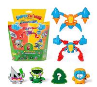 SUPERTHINGS Série Mutant Battle Pack de 6. Comprend 4 SuperThings (1 Capitaine argenté) et 2 Exoskeletons. Pack 2 de 6