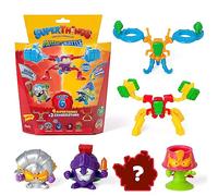SUPERTHINGS Série Mutant Battle - Pack de 6 - Comprend 4 SuperThings (1 Capitaine argenté) et 2 Exoskeletons - Lot de 6