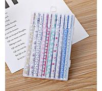 SUPERTOLL - Lot de 10 stylos à bille à encre gel noire de 0,38 mm, 10 couleurs, stylos de dessin animé mignons pour l'école et le bureau (Baymax)